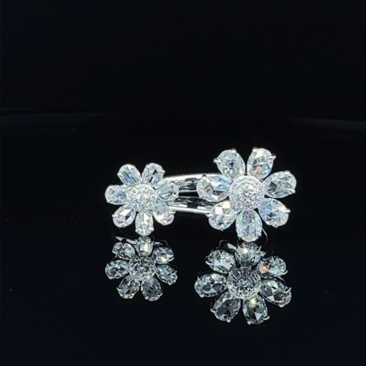 Double Flower Diamond Ring