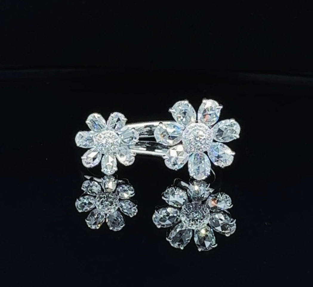 Double Flower Diamond Ring