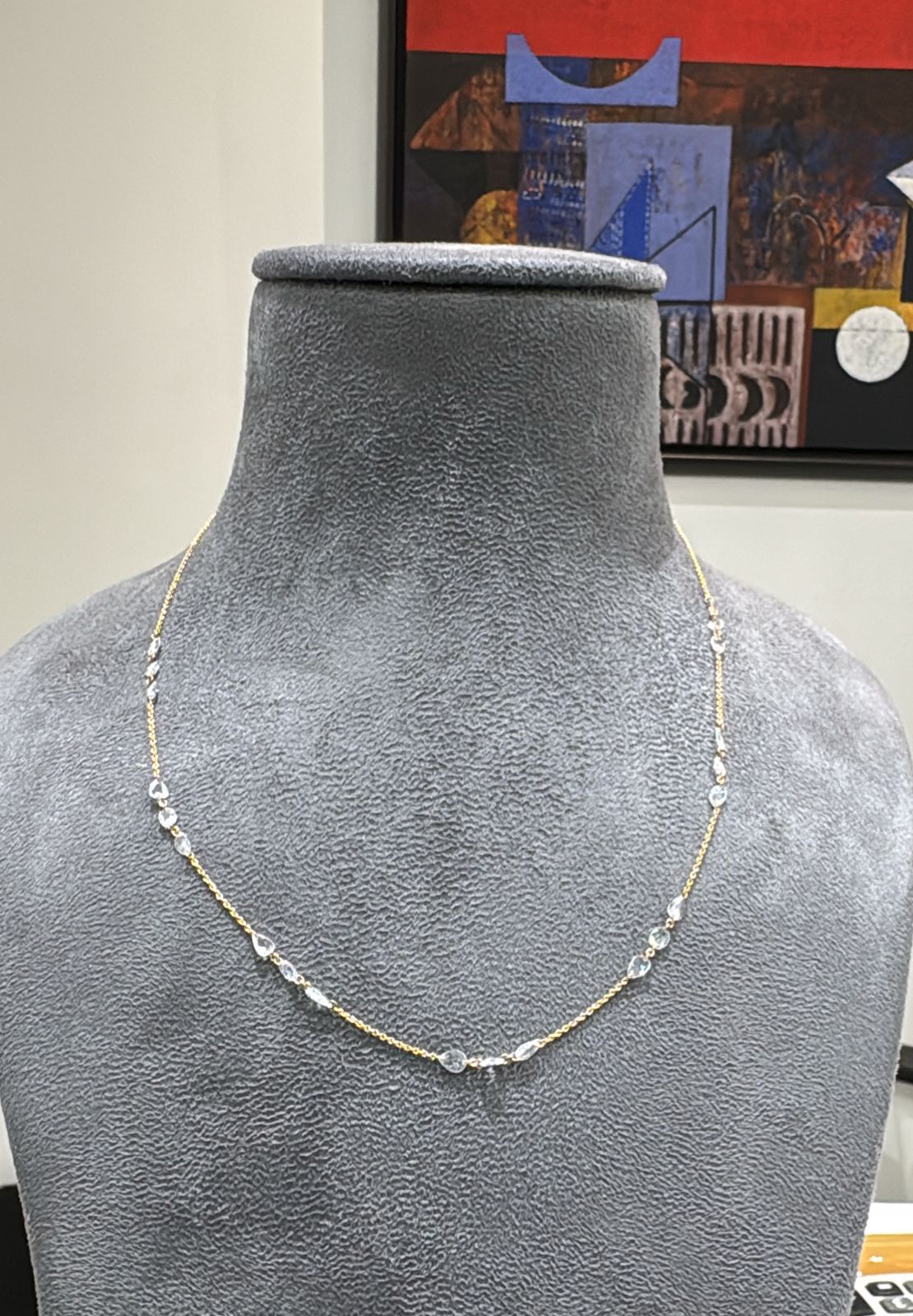 Triple Station Diamond Necklace