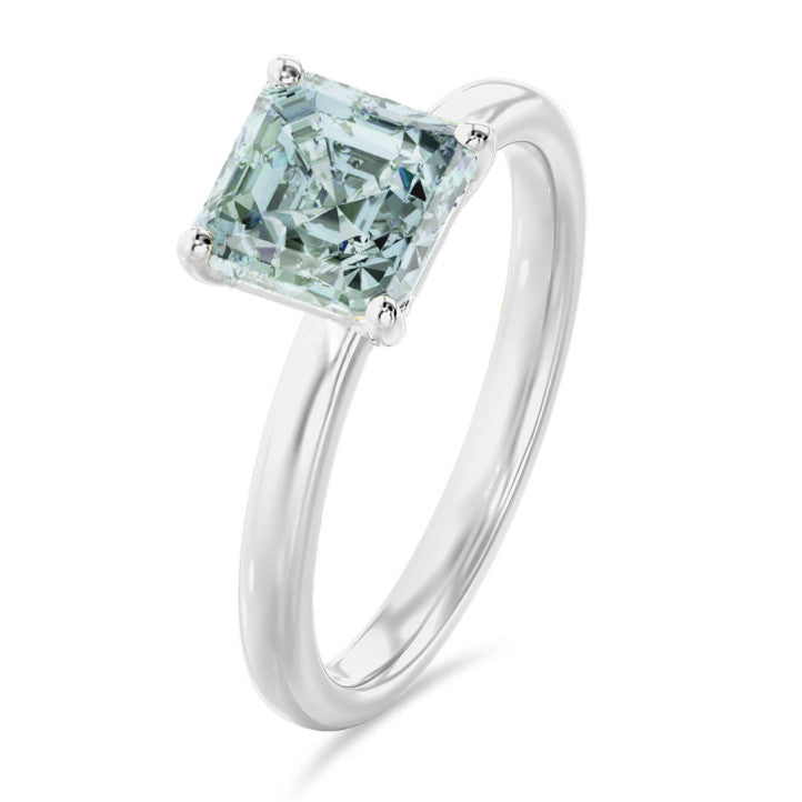 18K White Gold Freesia Asscher Diamond Engagement Ring