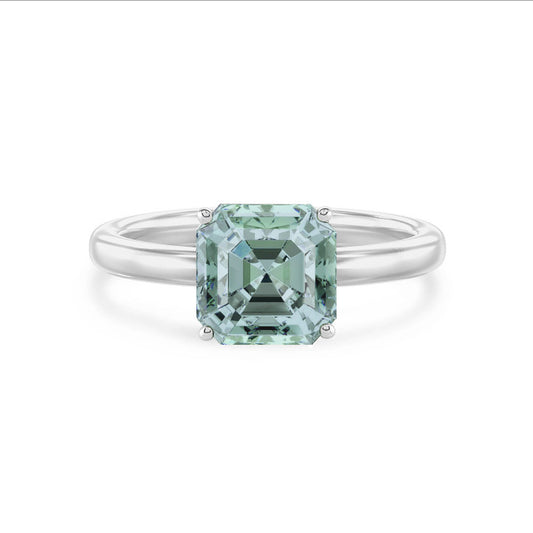 18K White  Gold Freesia Asscher Diamond Engagement Ring